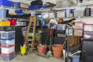 decluttering garage and organizing your home with boxes for items