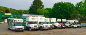 all the Flannery's moving trucks lined up in a row