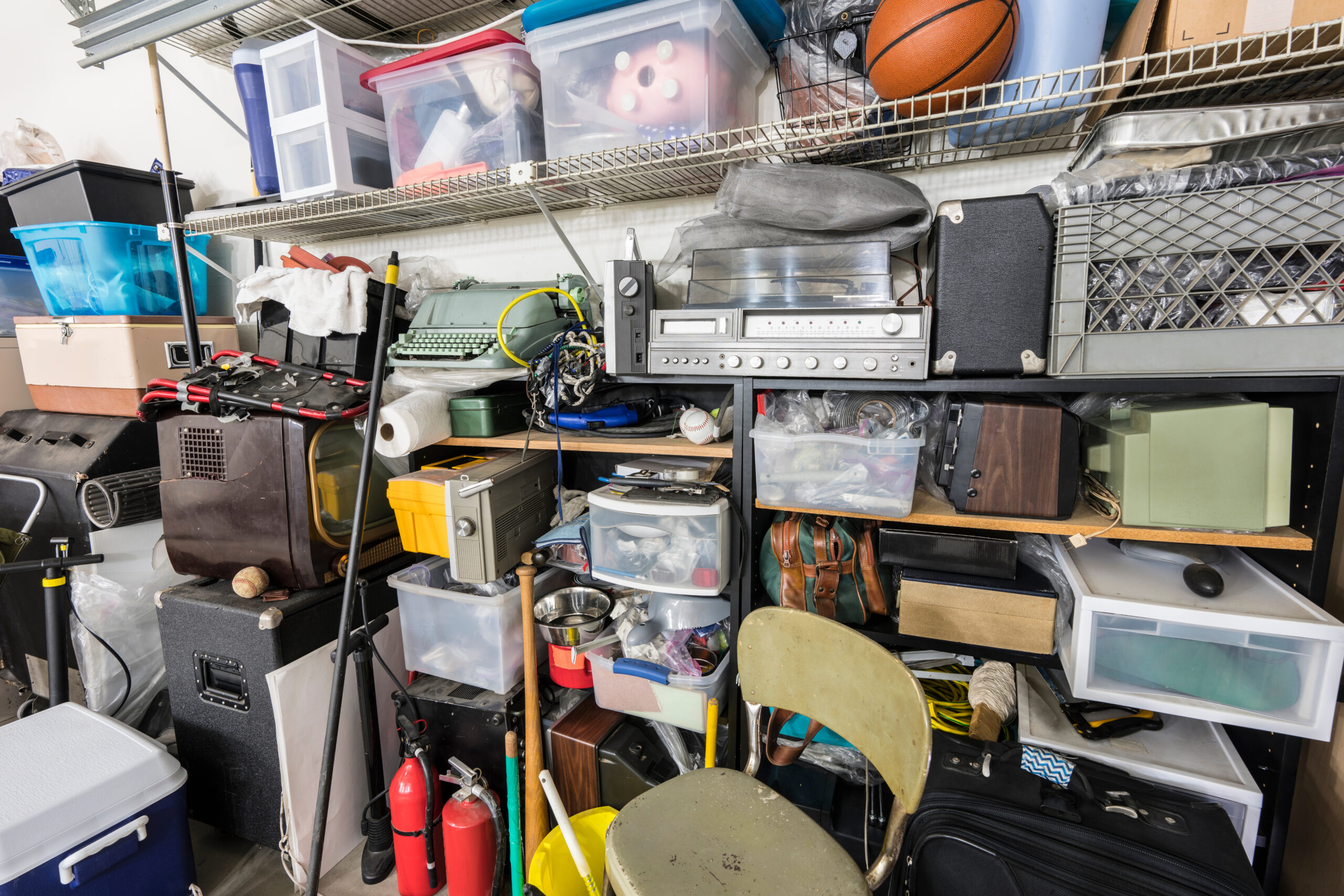 home with excessive hoarding in garage
