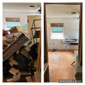 before and after hoarding cleanout in MA